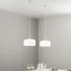 Luce in Vetro Soffiato Bianco Lampadario a Sospensione Elegante da Interno