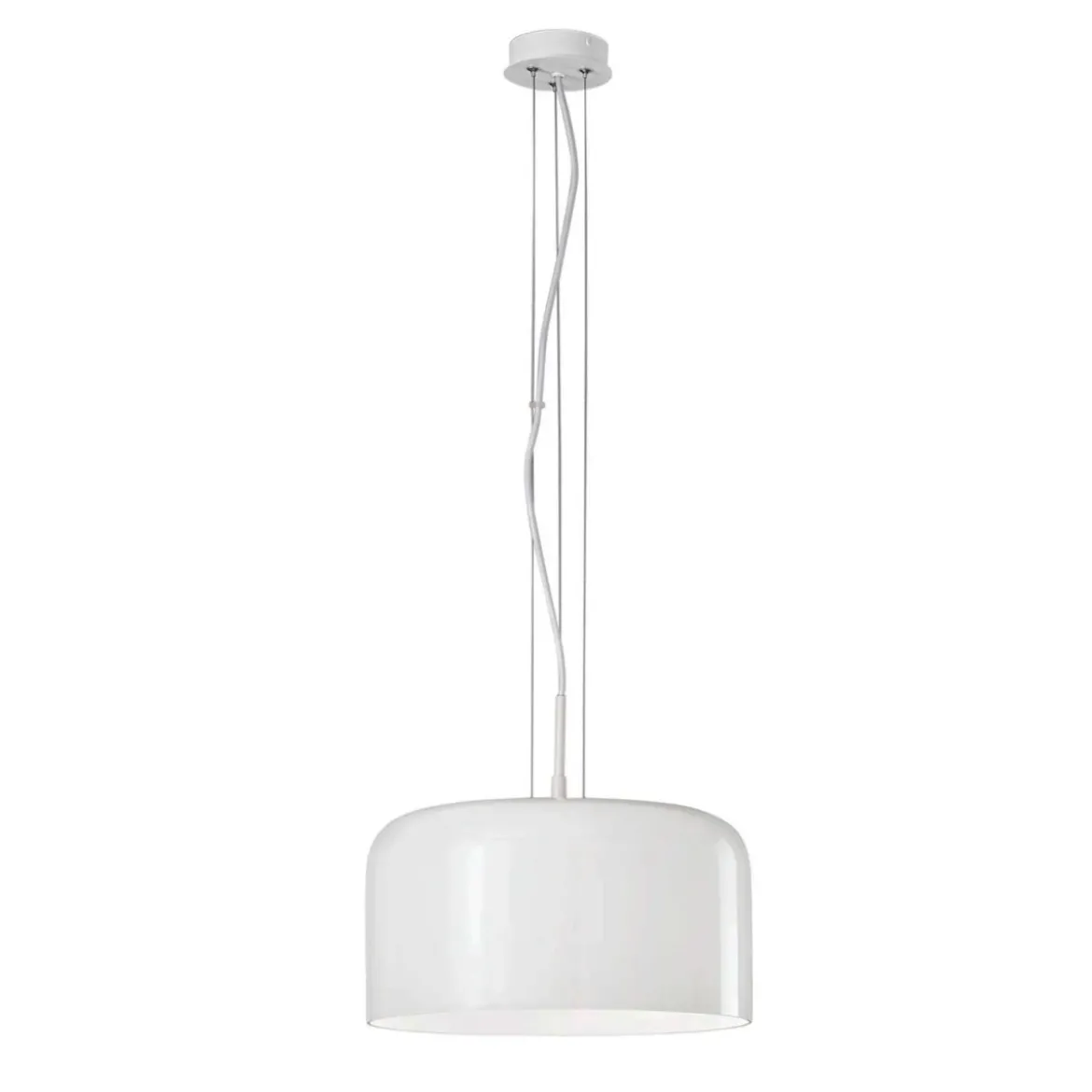Luce in Vetro Soffiato Bianco Lampadario a Sospensione Elegante da Interno