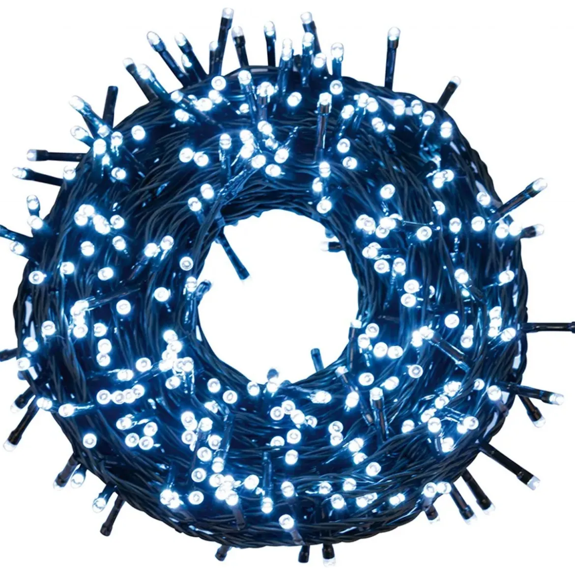 Lucine di Natale Illuminazione con 1000 Led Bianco Freddo Cavo 45 mt