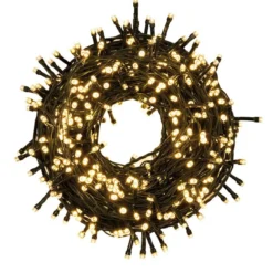 Lucine di Natale 100 Led 4,5 mt Decorazione con Luce Bianco Caldo