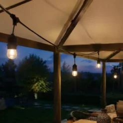 Luci per Gazebo Ombrellone 10m con 10 Portalampade E27 Nero Esterno
