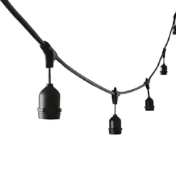 Luci per Gazebo Ombrellone 10m con 10 Portalampade E27 Nero Esterno