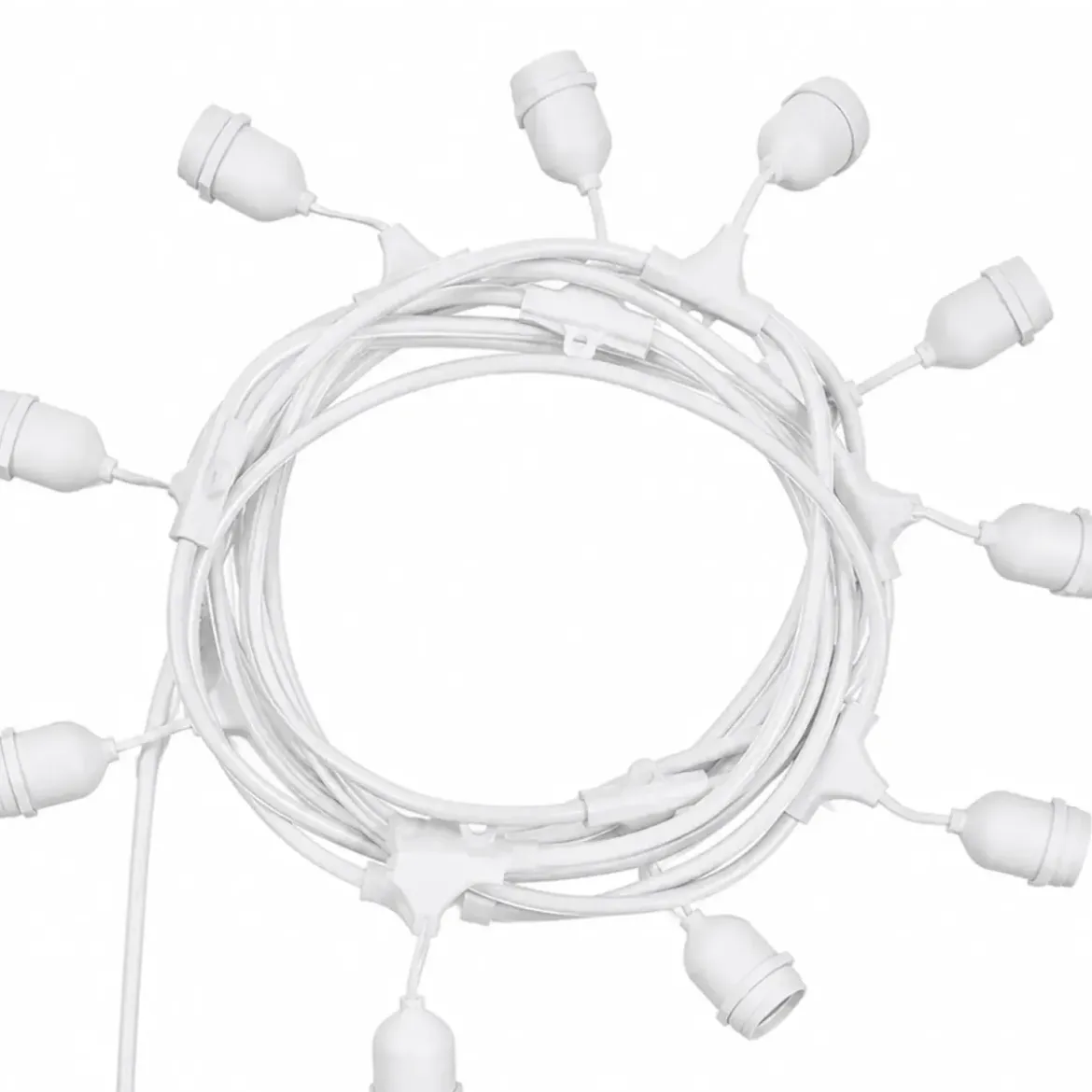Luci per Gazebo Ombrellone 10m con 10 Portalampade E27 Bianco Esterno