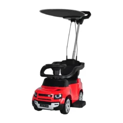 Macchina Bambini Primi Passi 86x44x98 cm Maniglia Regolabile Rossa