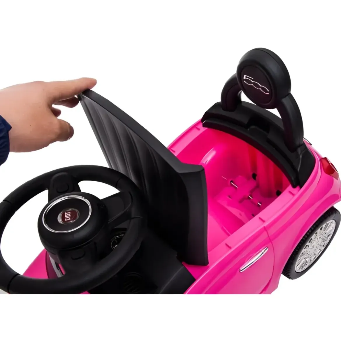 Macchina Cavalcabile per Bambini Primi Passi Fiat 500 Rosa