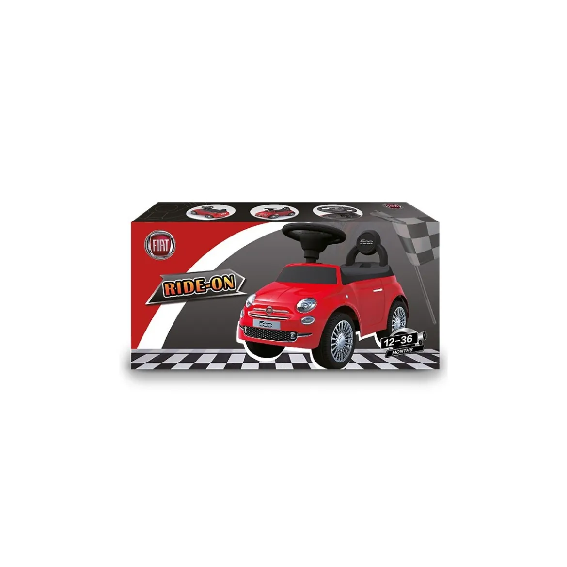 Macchina Cavalcabile per Bambini Primi Passi Fiat 500 Rosso