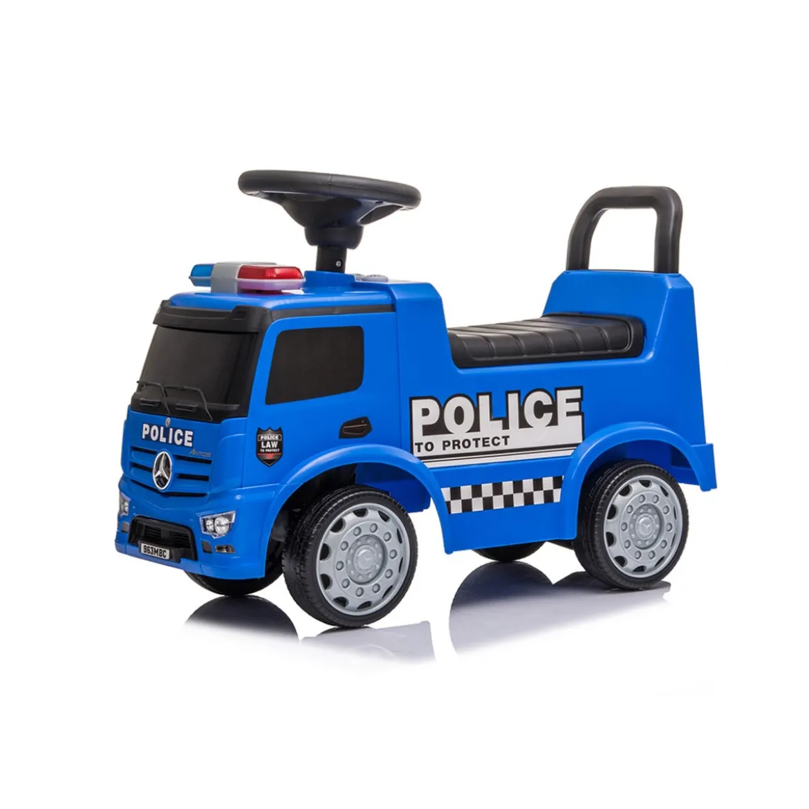 Macchina Cavalcabile Polizia a Spinta Senza Pedali per Bambini Ride On