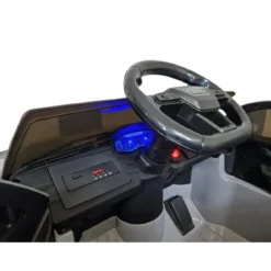 Macchina Elettrica Bambini 12V Grigio Telecomando e Sedile in Pelle