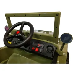 Macchina Elettrica Jeep Willy Verde per Bambini Fuoristrada Monoposto