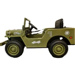 Macchina Elettrica Jeep Willy Verde per Bambini Fuoristrada Monoposto