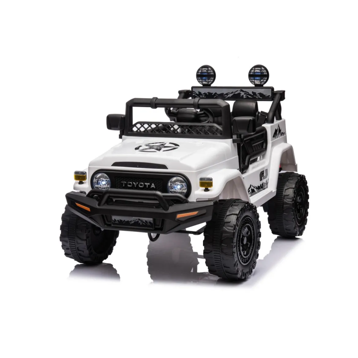 Macchina Elettrica per Bambini Auto Toyota Cruiser a Batteria 12 V Bianca