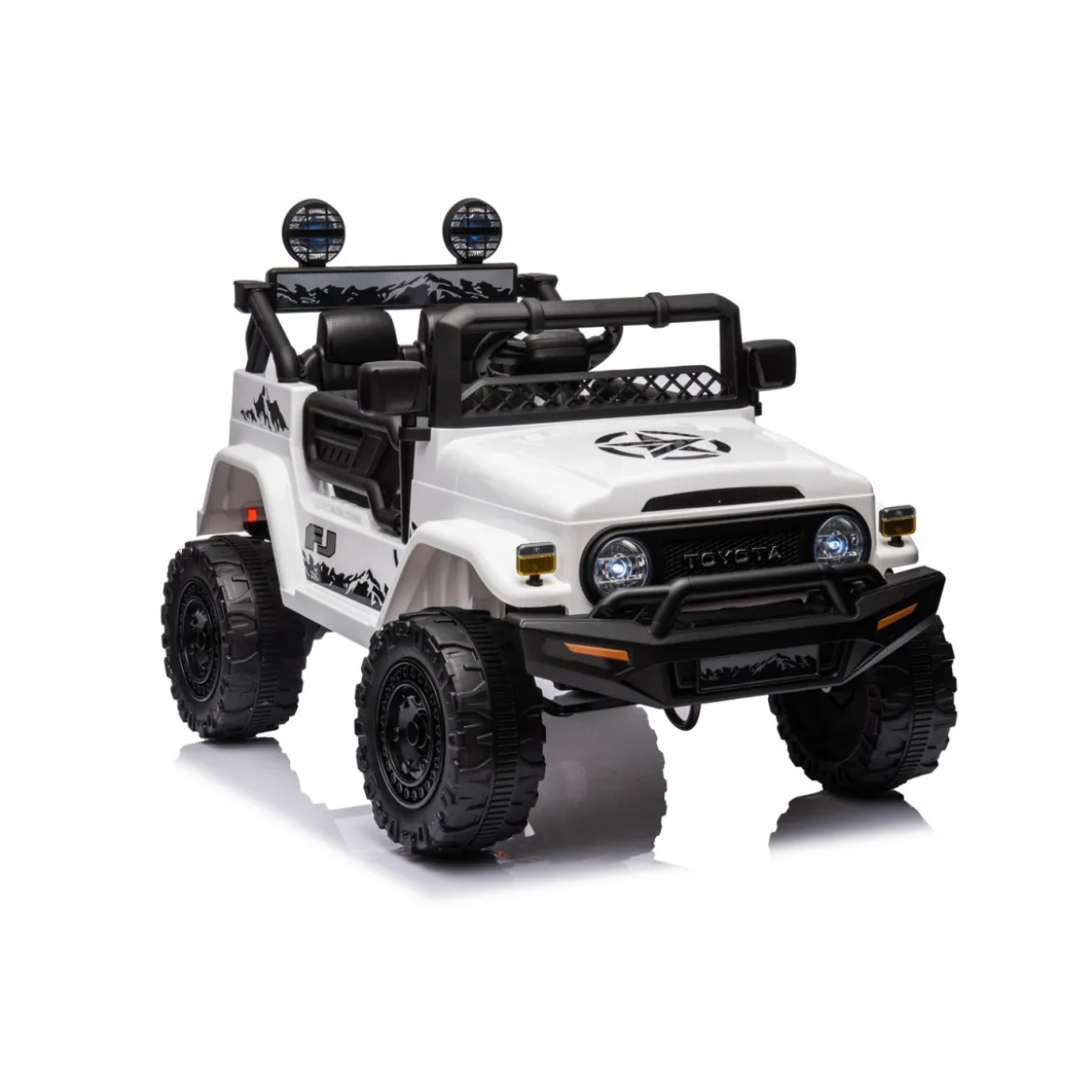 Macchina Elettrica per Bambini Auto Toyota Cruiser a Batteria 12 V Bianca