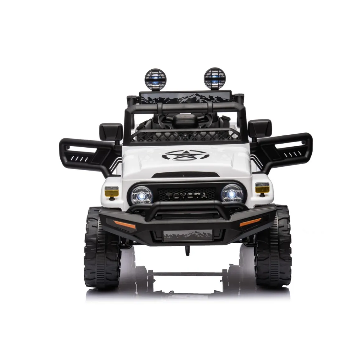 Macchina Elettrica per Bambini Auto Toyota Cruiser a Batteria 12 V Bianca