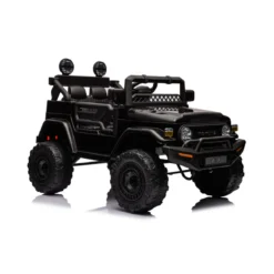 Macchina Elettrica per Bambini Nera Toyota Cruiser Auto a Batteria 12 V