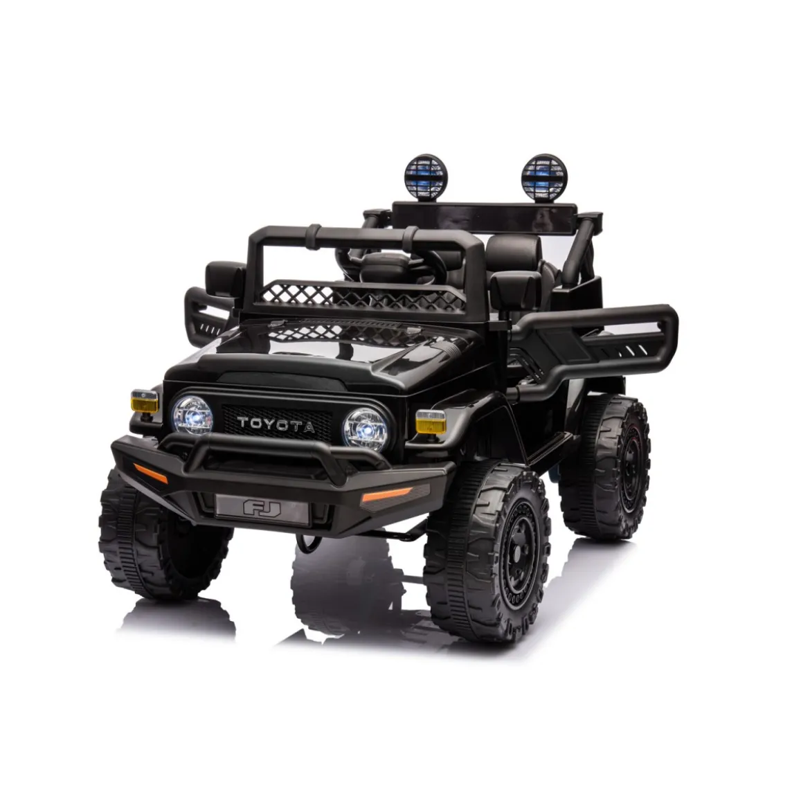 Macchina Elettrica per Bambini Nera Toyota Cruiser Auto a Batteria 12 V