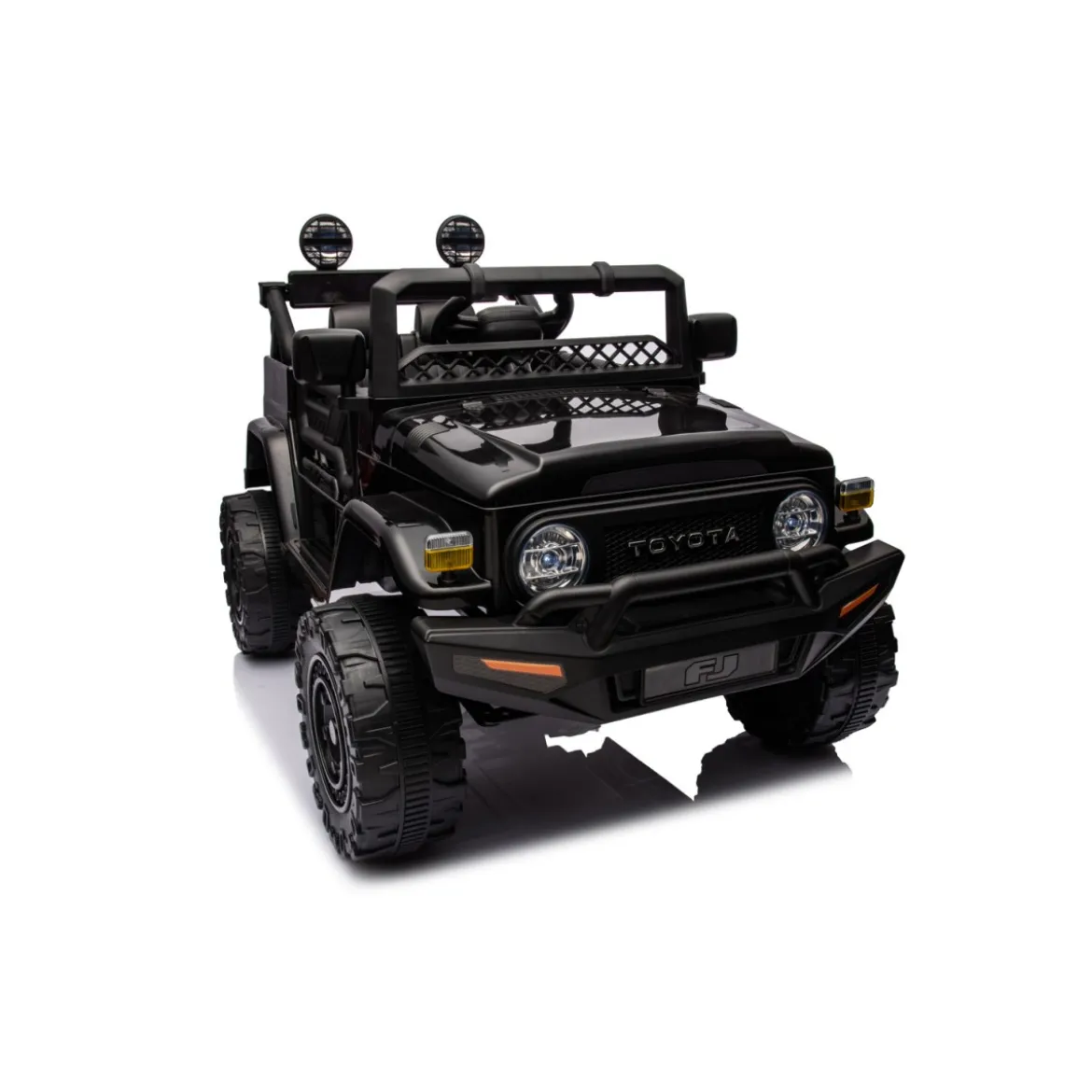 Macchina Elettrica per Bambini Nera Toyota Cruiser Auto a Batteria 12 V