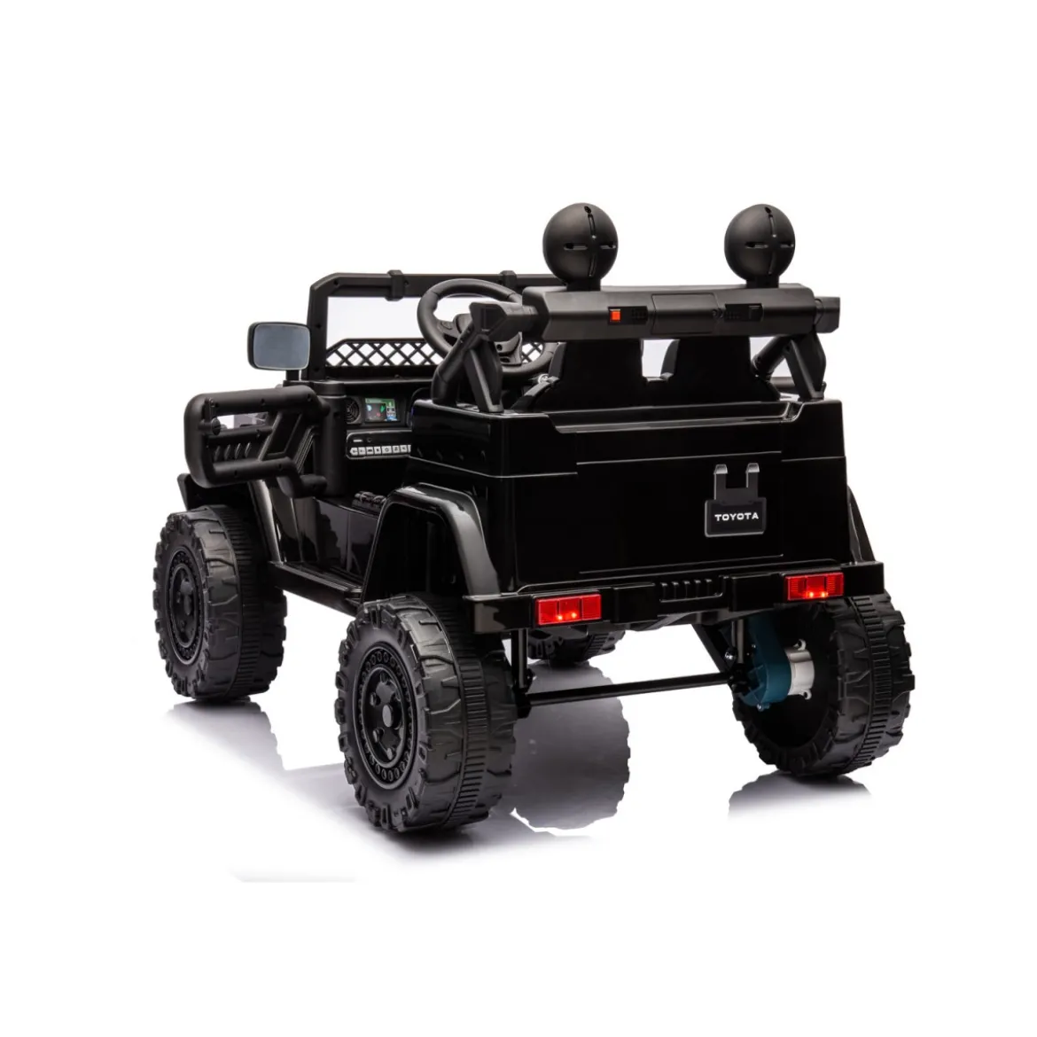 Macchina Elettrica per Bambini Nera Toyota Cruiser Auto a Batteria 12 V