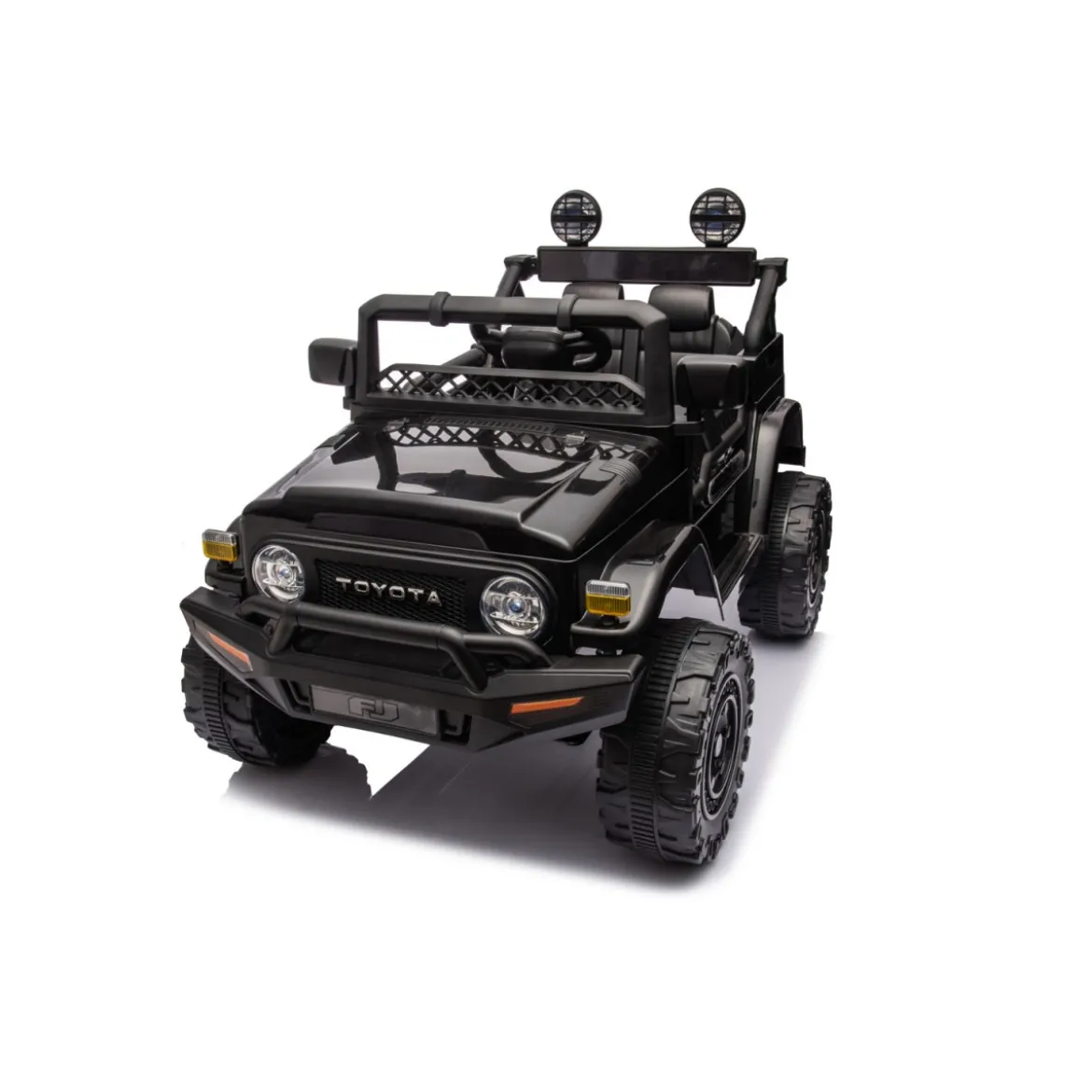 Macchina Elettrica per Bambini Nera Toyota Cruiser Auto a Batteria 12 V