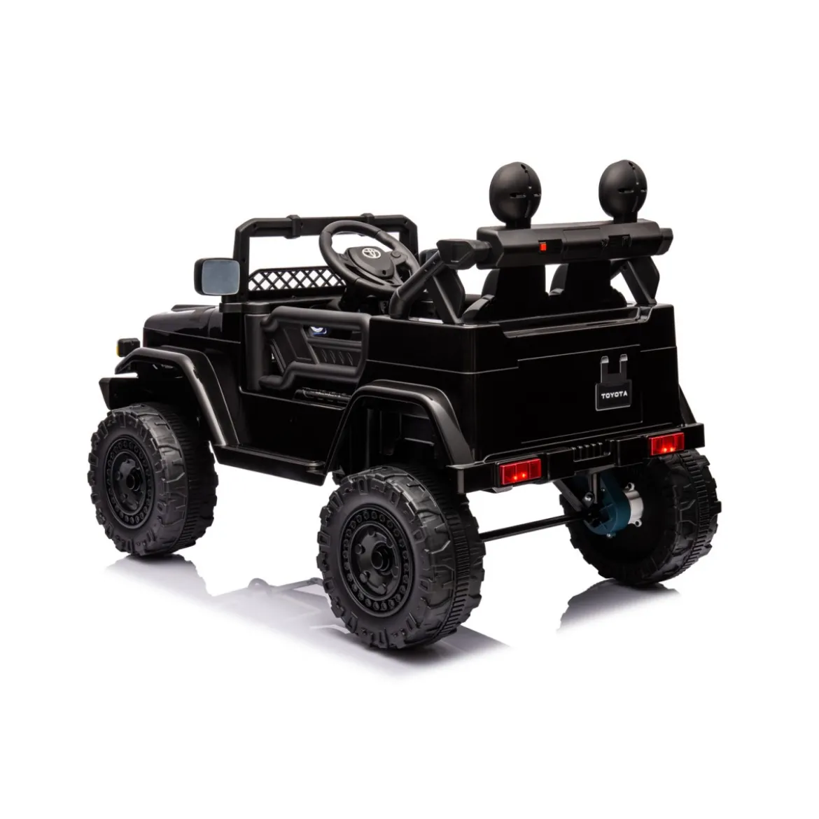 Macchina Elettrica per Bambini Nera Toyota Cruiser Auto a Batteria 12 V