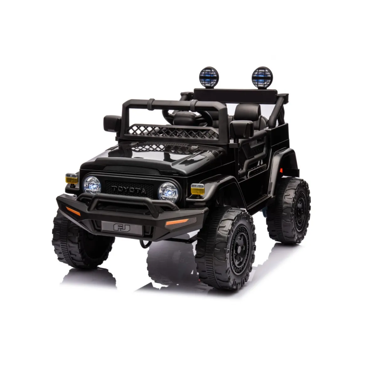 Macchina Elettrica per Bambini Nera Toyota Cruiser Auto a Batteria 12 V