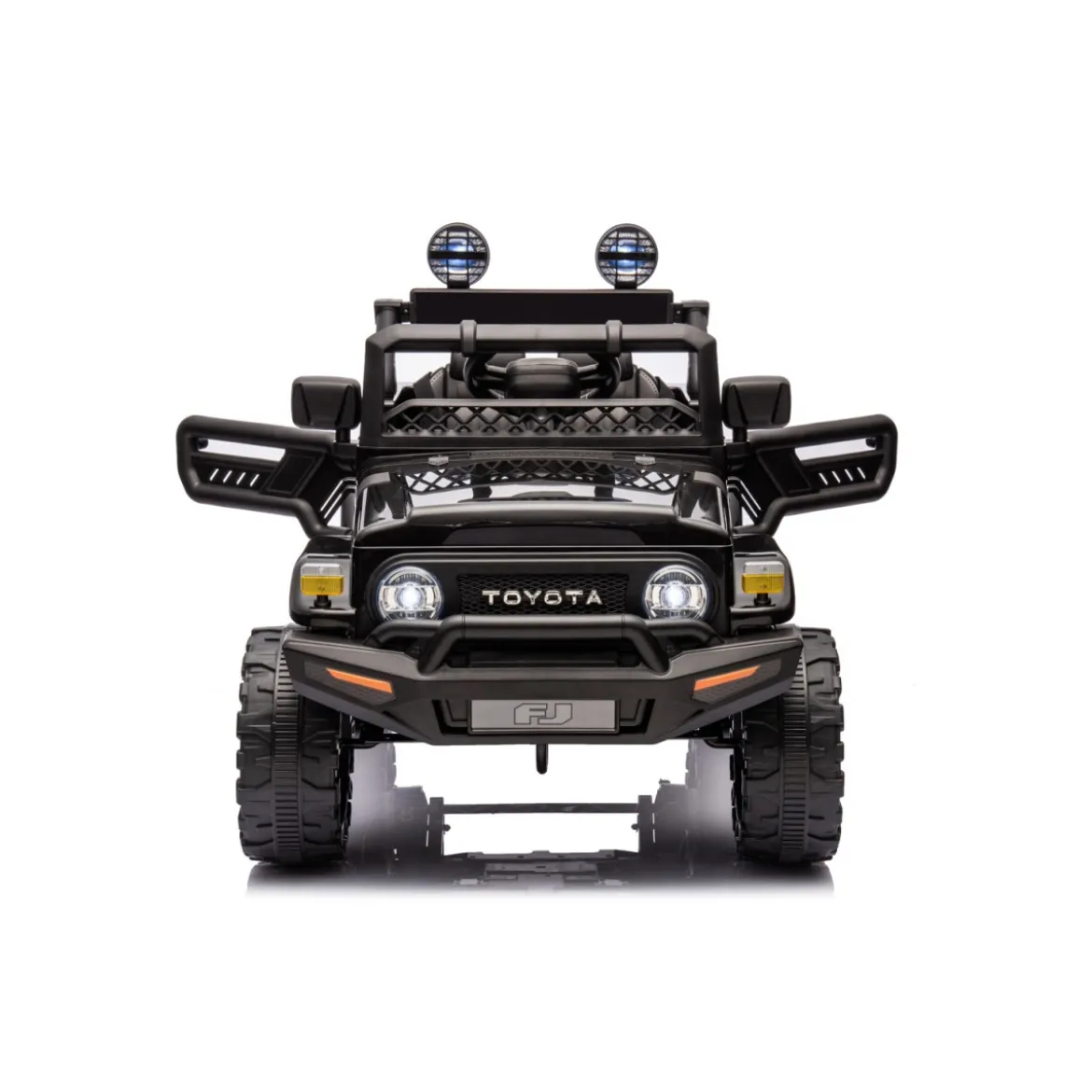 Macchina Elettrica per Bambini Nera Toyota Cruiser Auto a Batteria 12 V