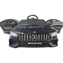 Macchina Elettrica per Bambini Mercedes Nero 12V con Sedile in Pelle