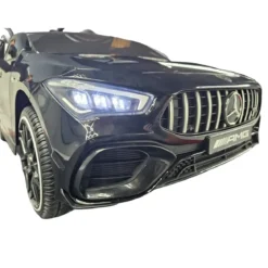 Macchina Elettrica per Bambini Mercedes Nero 12V con Sedile in Pelle