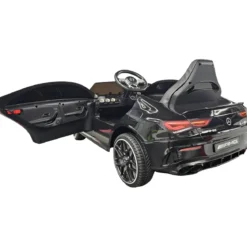Macchina Elettrica per Bambini Mercedes Nero 12V con Sedile in Pelle