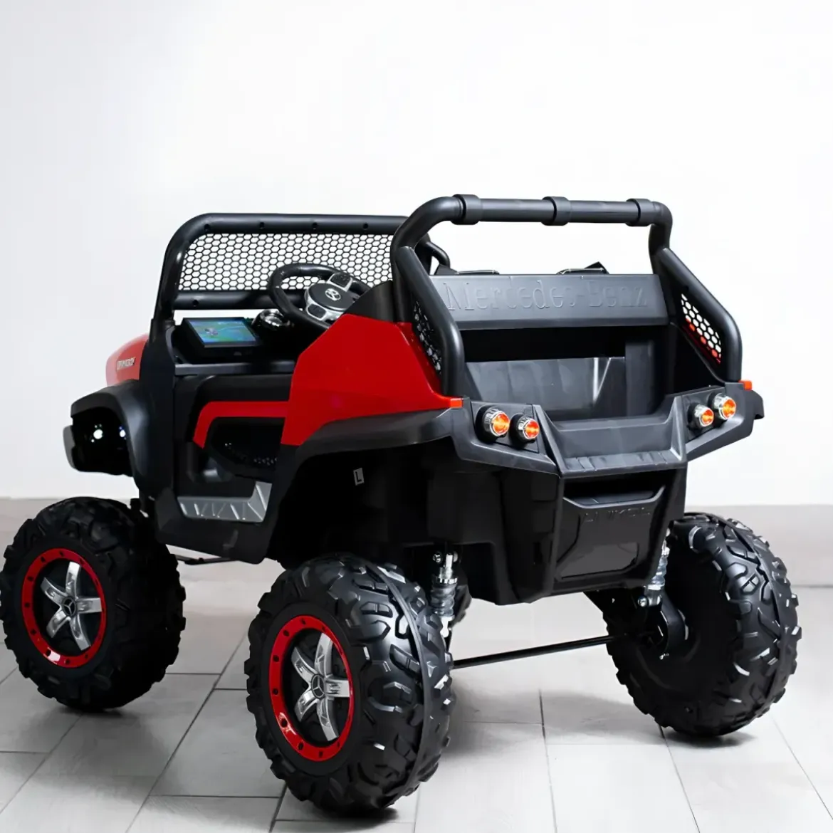 Macchina Elettrica per Bambini Mercedes Unimog Fuori Strada Rosso