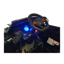 Macchina Elettrica Polizia per Bambini Nera a Batteria 12 V Jeep Luci Macchinina