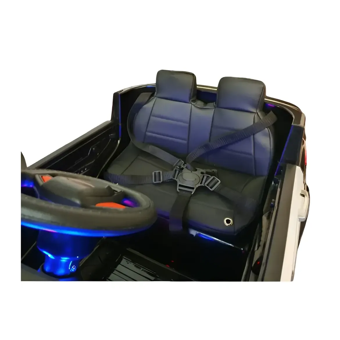Macchina Elettrica Polizia per Bambini Nera a Batteria 12 V Jeep Luci Macchinina