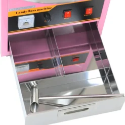 Macchina per Zucchero Filato Rosa Professionale Acciaio con Cupola