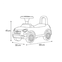 Macchinetta per Bambini Cavalcabile a Spinta Fiat 500X Bianca