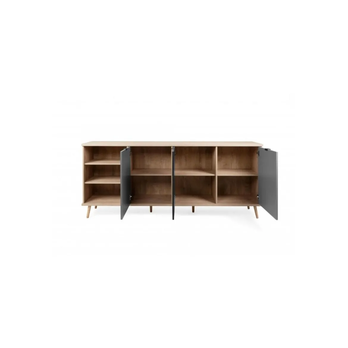 Madia a 3 Ante e Scaffali 210 cm Credenza Porta Tv Mobile da Salotto
