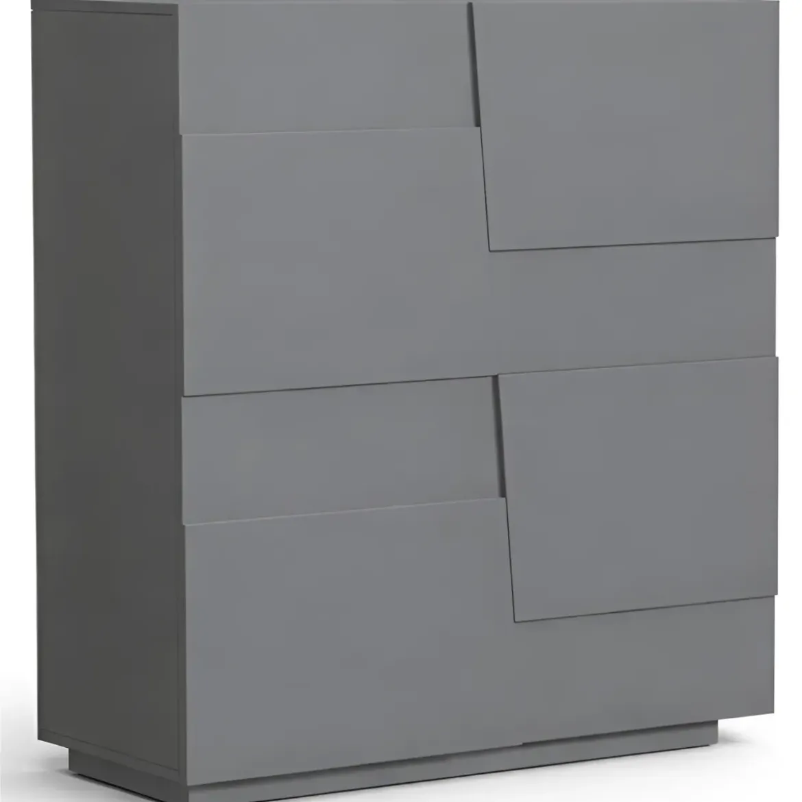 Madia Alta Antracite Opaco Credenza 4 Ante 3 Ripiani Legno Salvaspazio