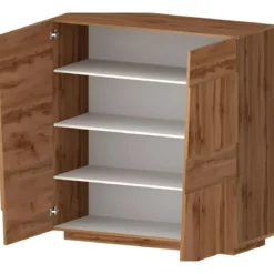 Madia Alta Rovere Wotan Credenza 4 Ante 3 Ripiani Legno Salvaspazio