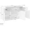 Madia Credenza 3 Bianco Acero Ante 160x45x85 cm
