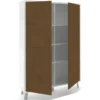 Madia da Soggiorno 4 Ante 108x41x161 cm Bianca e Ruggine