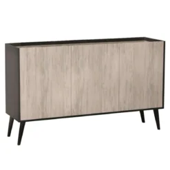 Madia da Soggiorno in Legno Credenza da Ingresso 3 Ante Antracite e Pino