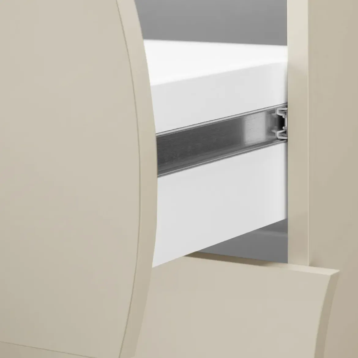 Madia Salvaspazio 1 Anta 4 Cassetti Credenza Legno Beige Cachemire