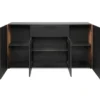 Madia Soggiorno Moderna 4 Ante 1 Cassetto Credenza Rovere Antracite