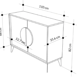 Madia Soggiorno Moderna 110 cm Tortora Ante Bianco Piedini Salvaspazio