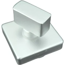 Maniglia Porta Blindata Kit Accessori Quadrato con Pomo Esterno Argento