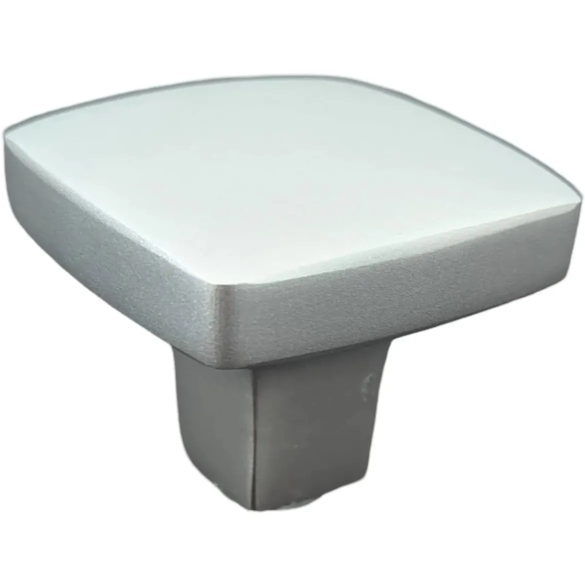Maniglia Porta Blindata Kit Accessori Quadrato con Pomo Esterno Argento