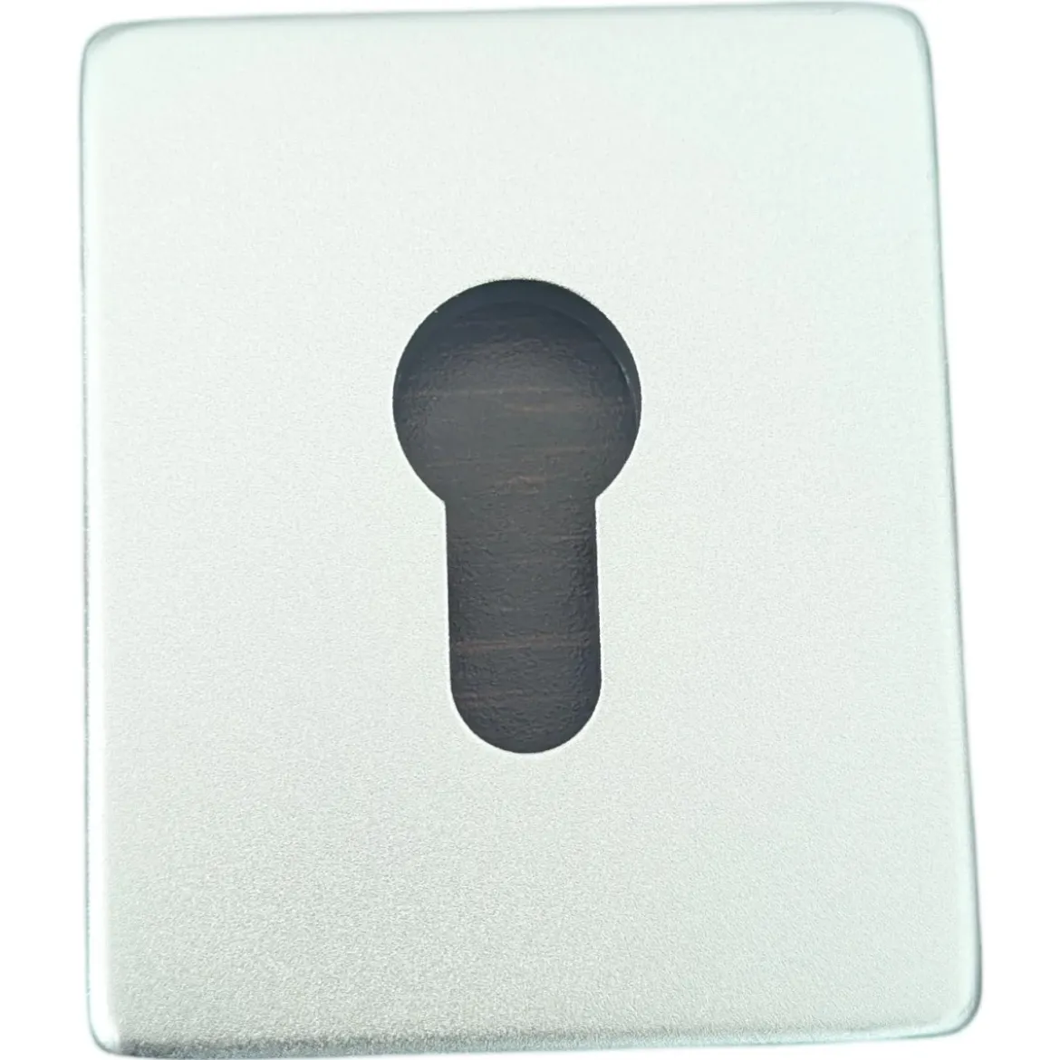 Maniglia Porta Blindata Kit Accessori Quadrato con Pomo Esterno Argento