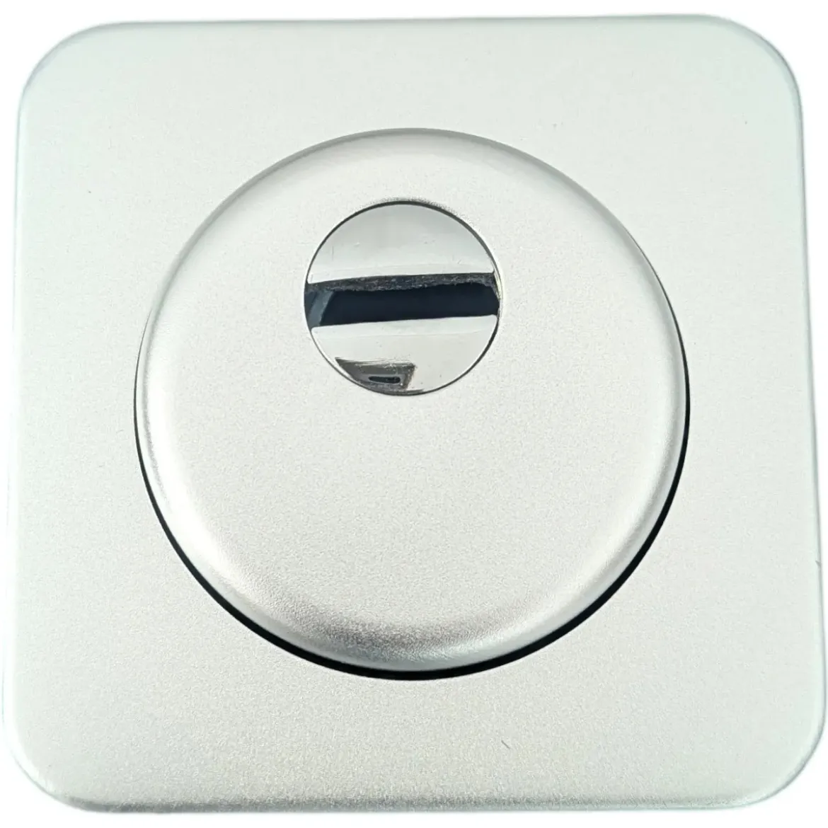 Maniglia Porta Blindata Kit Accessori Quadrato con Pomo Esterno Argento