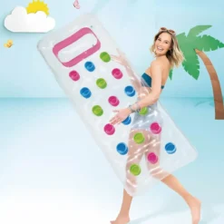 Materassino Gonfiabile Trasparente 188x71 cm con Cuscino Piscina Mare