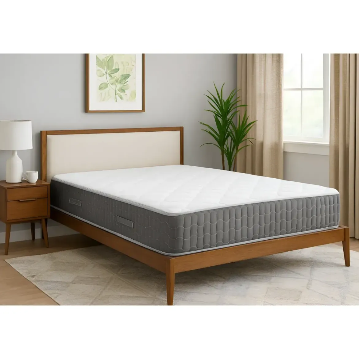 Materasso Matrimoniale Memory Lato Invernale 160x200x25 Bordo Grigio