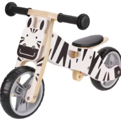 Minibike 2 in 1 Zebra in Legno per Bambini 18–36 Mesi Bici Equilibrio