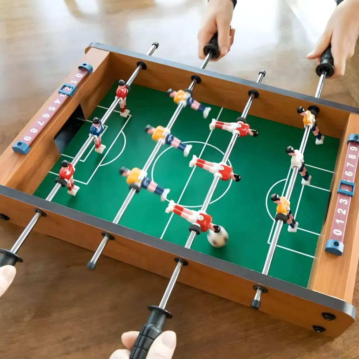 Mini Calcetto Biliardino da Tavolo Segnapunti Palline Aste Calciobalilla Soccer